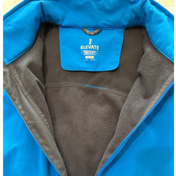 Elevate Men Full Zip Jacket Blue Medium Fleece Lined Casual Outerwear - Picture 5 of 9